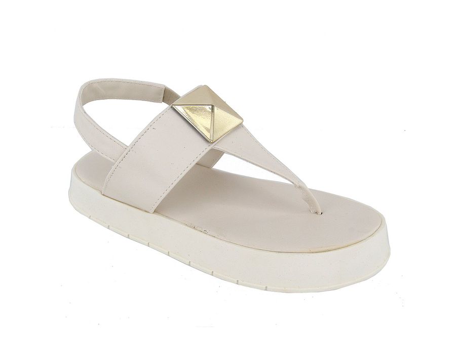 Sandália Flatform Cintia Off White | KUENTO SHOES