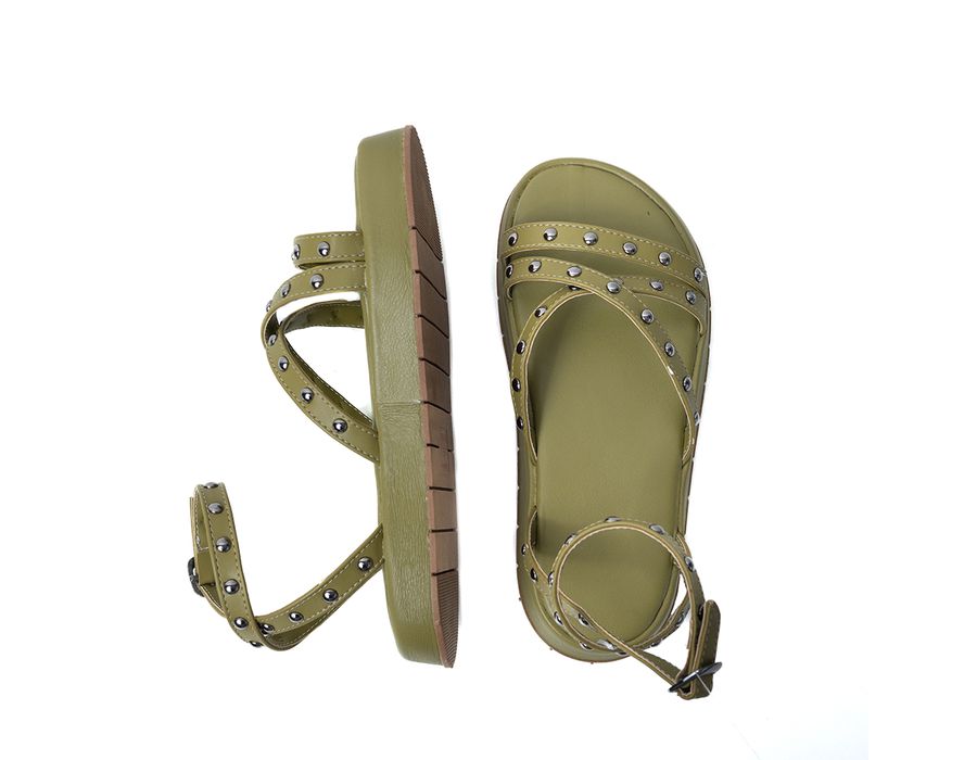 Sandália Flatform Vanessa Verde Oliva | KUENTO SHOES