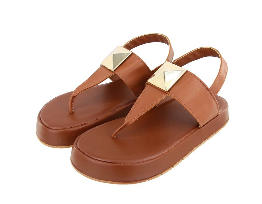 Sandália Flatform Cintia Caramelo | KUENTO SHOES