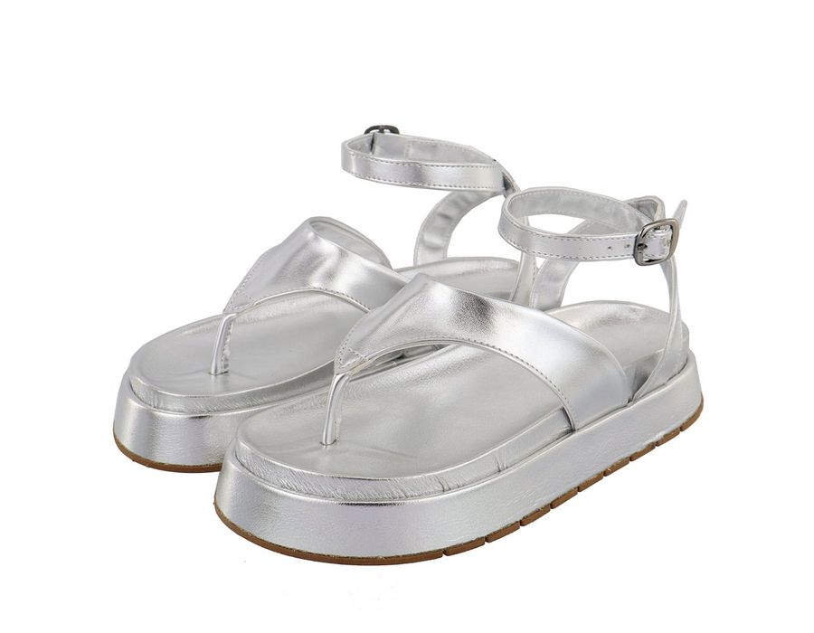 Sandália Flatform Bianca Prata | KUENTO SHOES