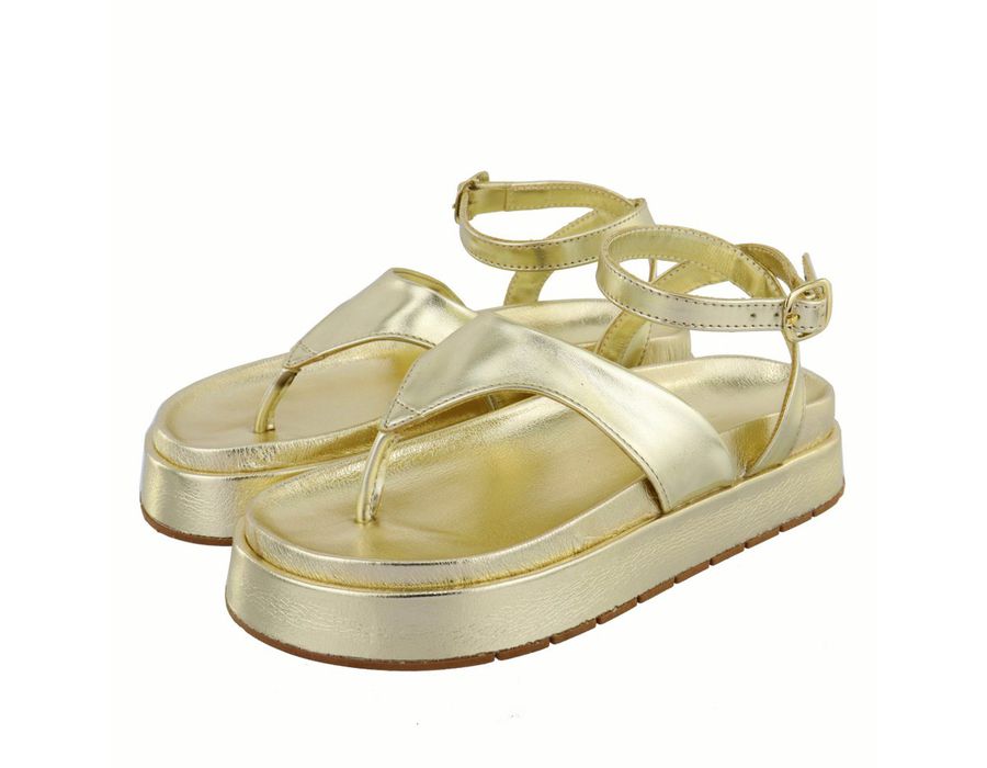 Sandália Flatform Bianca Ouro Light | KUENTO SHOES