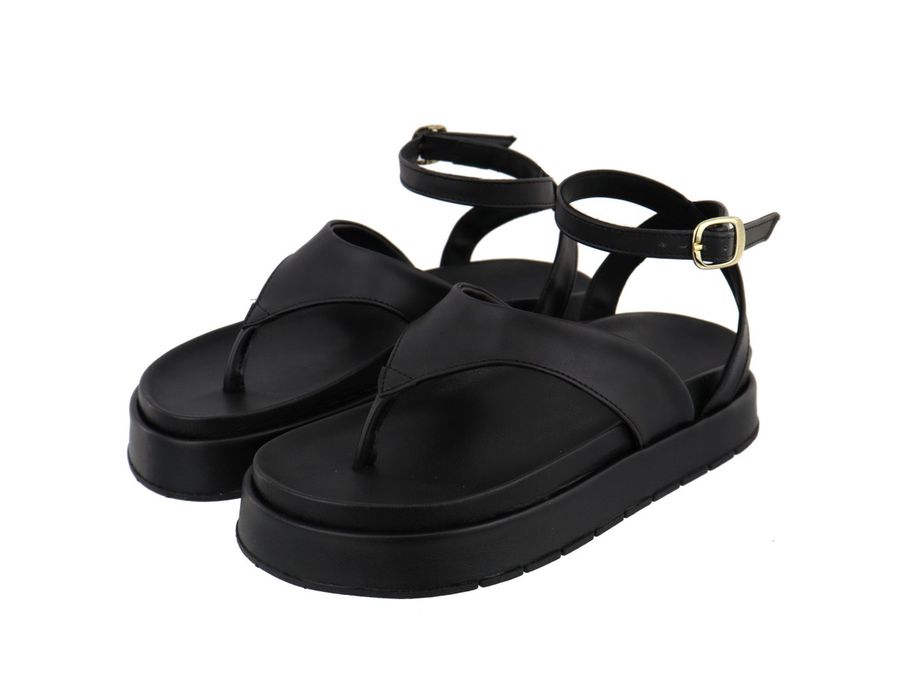 Sandália Flatform Bianca Preta | KUENTO SHOES