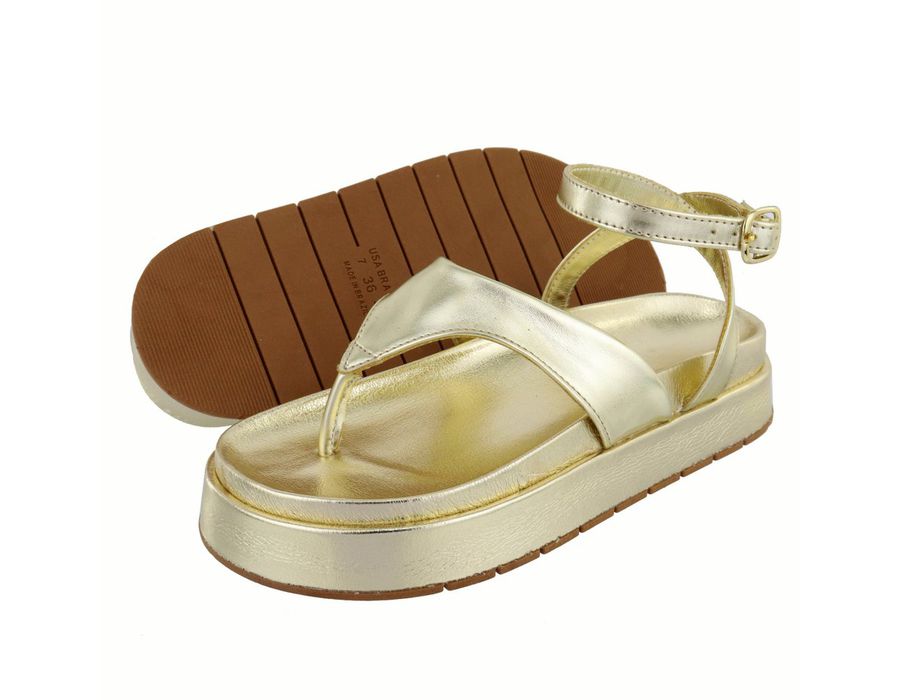 Sandália Flatform Bianca Ouro Light | KUENTO SHOES