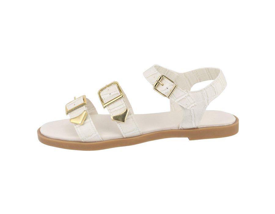 Flat Rasteira Ju Off White | KUENTO SHOES