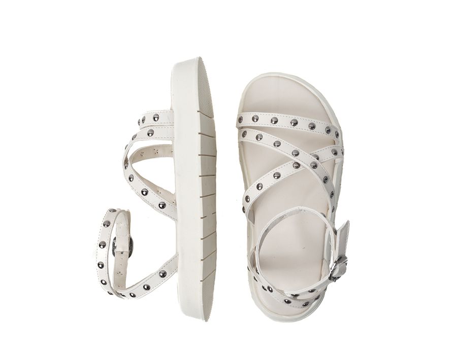 Sandália Flatform Vanessa Off White | KUENTO SHOES