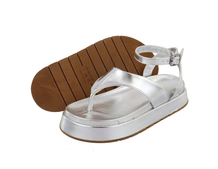 Sandália Flatform Bianca Prata | KUENTO SHOES