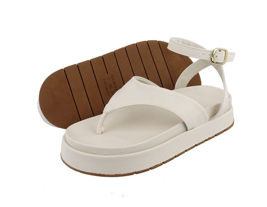 Sandália Flatform Bianca Off White | KUENTO SHOES