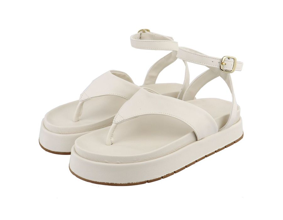Sandália Flatform Bianca Off White | KUENTO SHOES