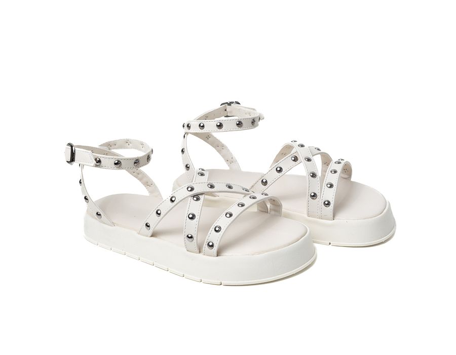 Sandália Flatform Vanessa Off White | KUENTO SHOES